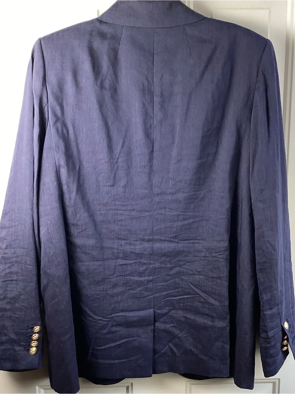 J. Crew Men's Navy Single-Button Blazer linen blend